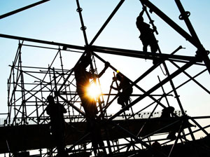 Workers on Scaffold